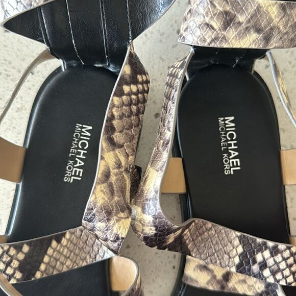 MICHAEL Michael Kors Darby Leather Snake Printed Tall Gladiator Sandals Size 8M - Picture 9 of 16